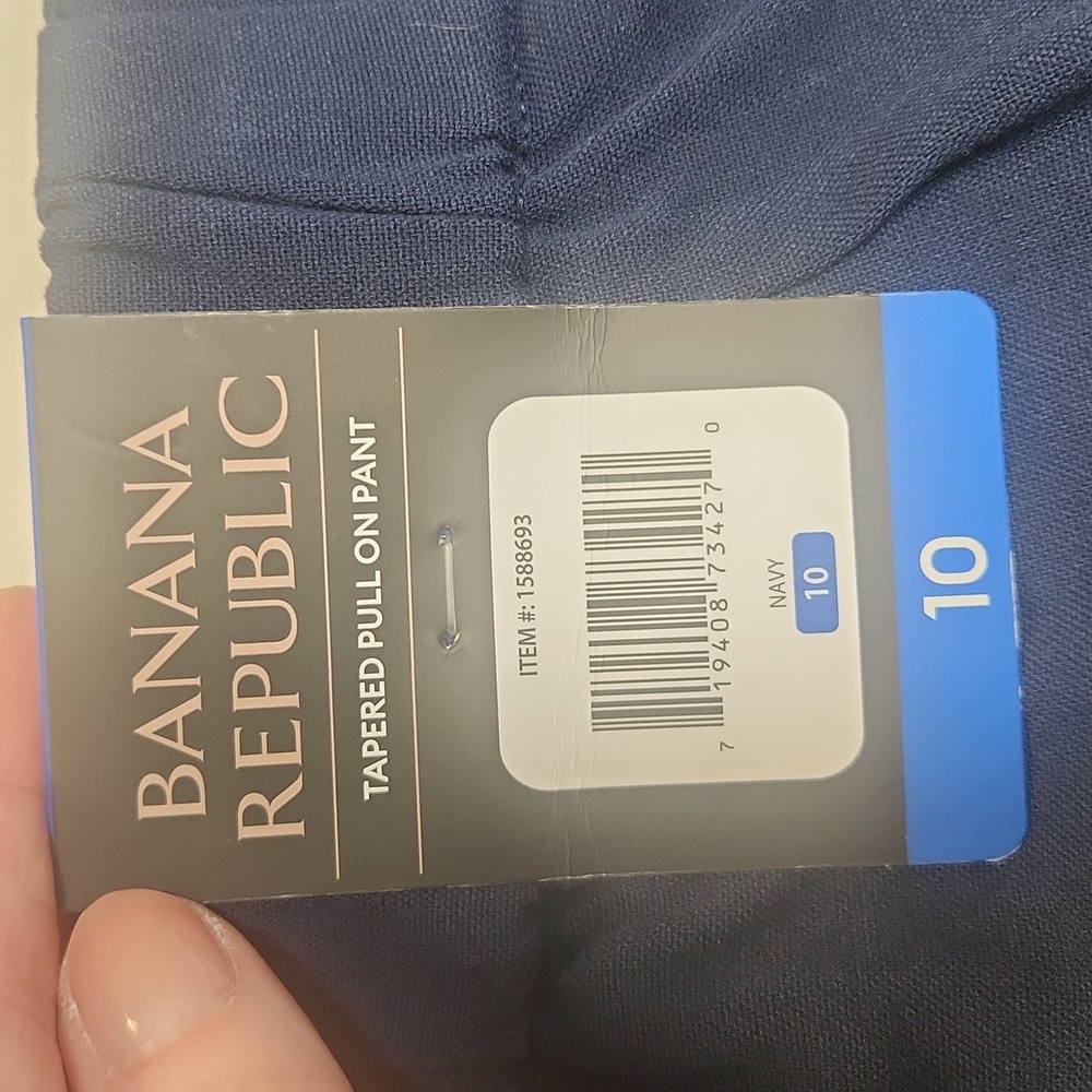 NWT Banana Republic Pull On Navy Trousers, Size 10 - Picture 7 of 10